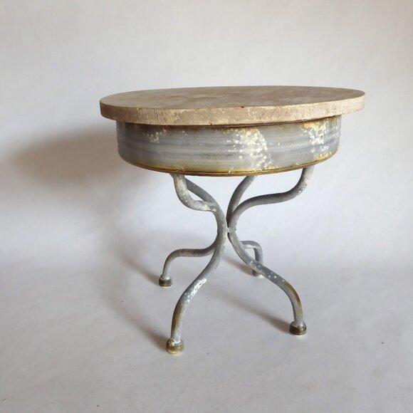 NEW 8” RUSTIC FARMHOUSE COUNTRY WOOD METAL CAKE STAND PEDESTAL TABLE RISER - Picture 8 of 9